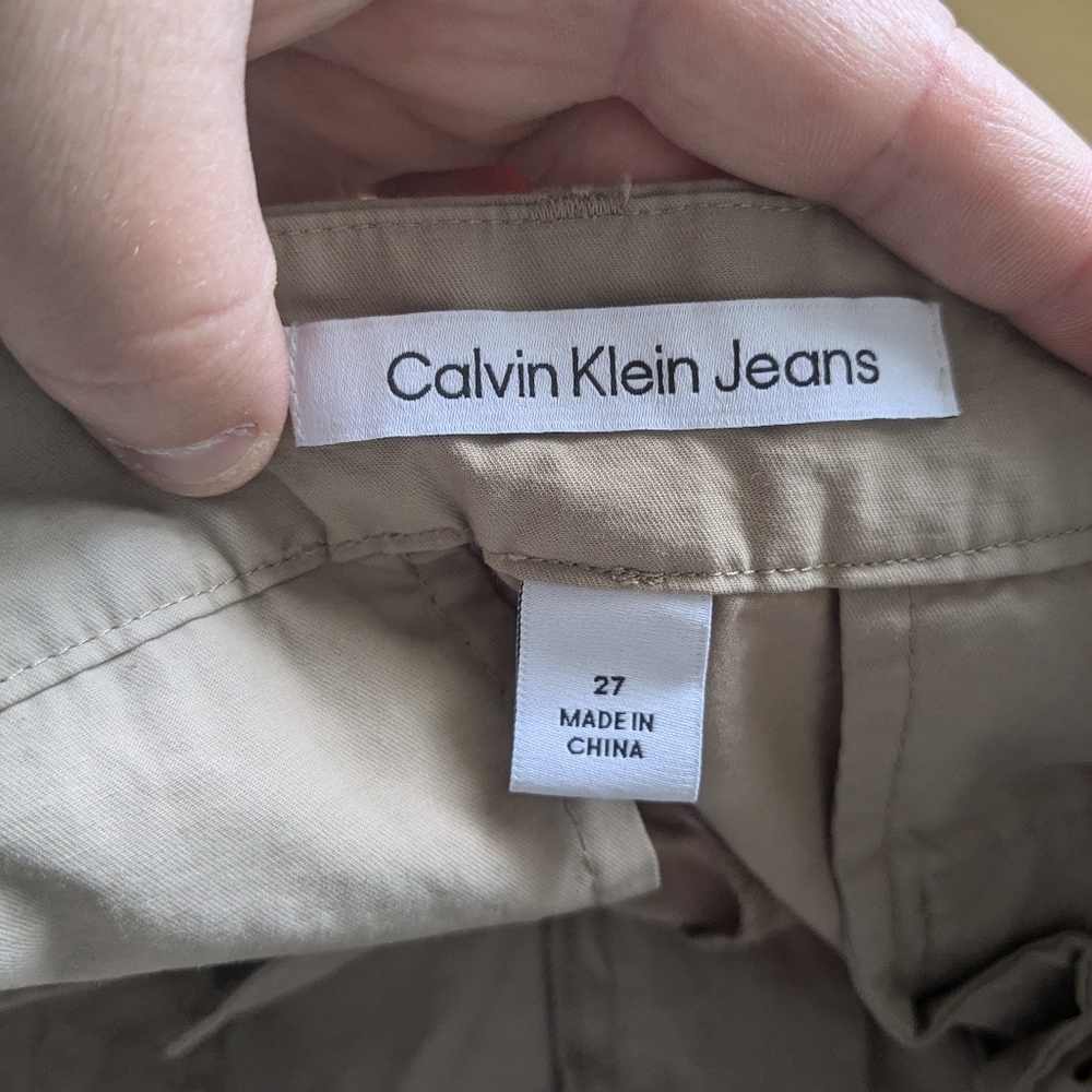 CALVIN KLEIN Women Beige Short Size 27 With Pockets Great Used Condition - Picture 6 of 10